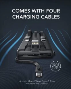 Batterie Externe VRURC 20000mAh 9 Batterie Externe VRURC 20000mAh -Monde Electronique Batterie externe VRURC 20000mAh cables integres