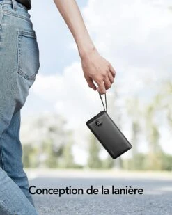 Batterie Externe Avec Câble USB-C -Monde Electronique Batterie externe avec Cable USB C laniere