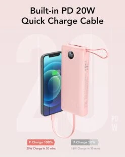 Batterie Externe IWalk 20000mAh -Monde Electronique Batterie externe iWalk 20000mAh cables integres