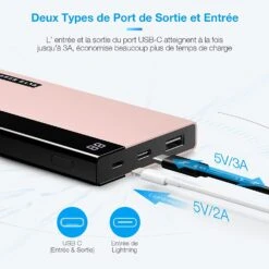 Batterie Externe Pourcentage 20000 MAh -Monde Electronique Batterie externe pourcentage 20000mAh charge rapide