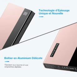 Batterie Externe Pourcentage 20000 MAh -Monde Electronique Batterie externe pourcentage 20000mAh finitions