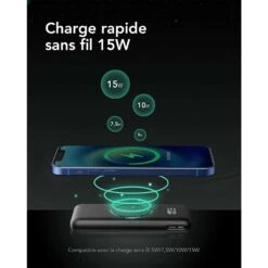 Batterie Externe Sans Fil 20000mAh -Monde Electronique Batterie externe sans fil 20000mAh charge induction