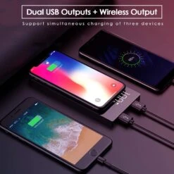 Batterie Externe Sans Fil Induction -Monde Electronique Batterie externe sans fil induction trois appareils au total