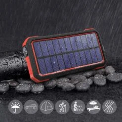 Petite Batterie Recharge Solaire 10000mAh -Monde Electronique Batterie externe solaire 20000mAh resistant