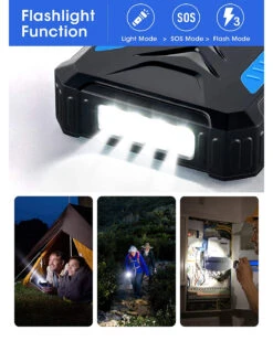 Power Bank Panneau Solaire 36000mAh -Monde Electronique Batterie externe solaire 36000mAh DG lampe de poche