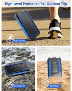 Power Bank Panneau Solaire 36000mAh -Monde Electronique Batterie externe solaire 36000mAh DG resistante