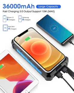 Batterie Externe Solaire DJROLL 13 Batterie Externe Solaire DJROLL -Monde Electronique Batterie externe solaire DJROLL charge plusieurs appareils simultanement