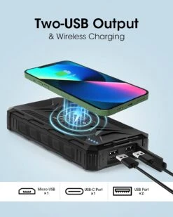 Batterie Externe Solaire DJROLL 12 Batterie Externe Solaire DJROLL -Monde Electronique Batterie externe solaire DJROLL double sortie USB