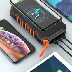 Batterie Solaire Portable Rechargeable -Monde Electronique Batterie externe solaire Hiluckey charge 4 appareils en meme temps