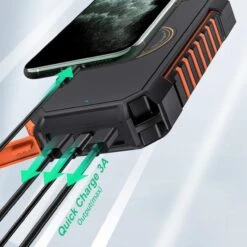 Batterie Solaire Portable Rechargeable -Monde Electronique Batterie externe solaire Hiluckey charge rapide 3A