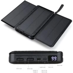 Batterie Portable Panneaux Solaires Pliables 7 Batterie Portable Panneaux Solaires Pliables -Monde Electronique Batterie externe solaire JONKUU caracteristiques