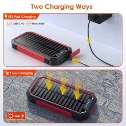 Batterie Externe Solaire Poweradd -Monde Electronique Batterie externe solaire Poweradd 2 methodes de charge