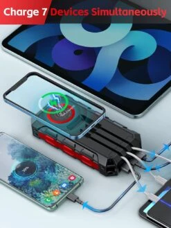 Batterie Solaire Charge Sans Fil -Monde Electronique Batterie externe solaire Sans fil charge simultanee