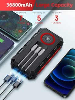 Batterie Solaire Charge Sans Fil -Monde Electronique Batterie externe solaire Sans fil nombre de charge