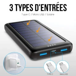 Batterie Nomade Avec Panneau Solaire -Monde Electronique Batterie externe solaire Trswyop charge solaire