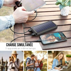 Batterie Nomade Avec Panneau Solaire -Monde Electronique Batterie externe solaire Trswyop multi usages