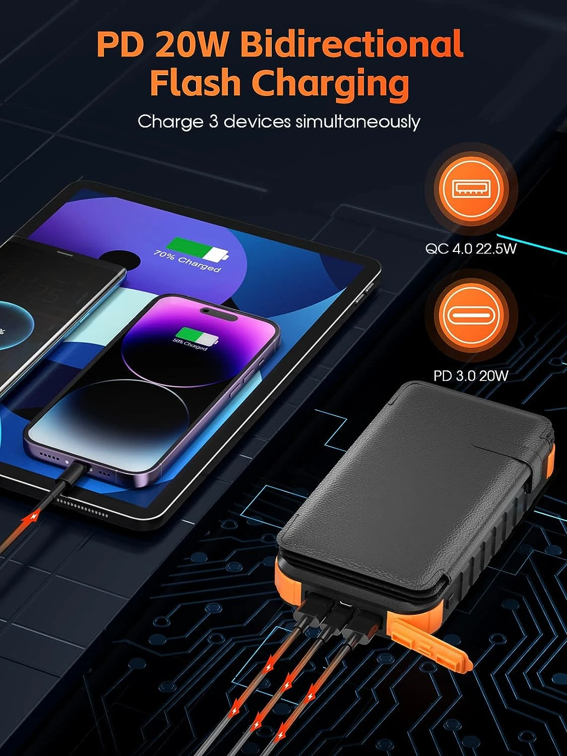 Batterie Externe Solaire Charge Rapide 5 Batterie Externe Solaire Charge Rapide – Image 3