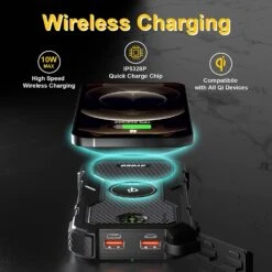 Batterie Externe Solaire étanche -Monde Electronique Batterie externe solaire etanche induction