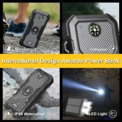 Batterie Externe Solaire étanche -Monde Electronique Batterie externe solaire etanche resistant