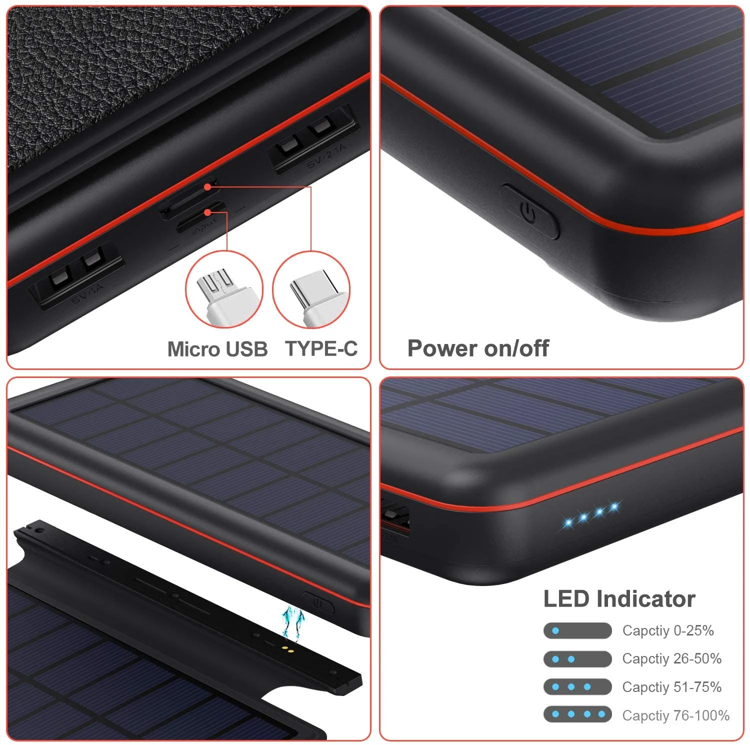 Batterie Externe 4 Panneaux Solaires 5 Batterie Externe 4 Panneaux Solaires – Image 3