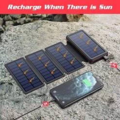 Batterie Externe 4 Panneaux Solaires 9 Batterie Externe 4 Panneaux Solaires -Monde Electronique Batterie externe solaire iPosible charge avec le soleil