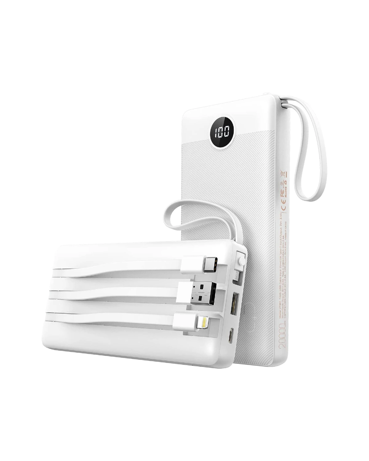 Batterie Portable 20000 MAh Câbles Intégrés 4 Batterie Portable 20000 MAh Câbles Intégrés – Image 2