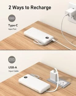 Batterie Portable 20000 MAh Câbles Intégrés 17 Batterie Portable 20000 MAh Câbles Intégrés -Monde Electronique Batterie portable 20000mAh cables integres rapide