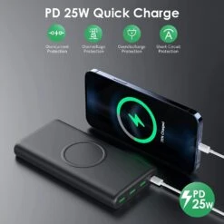 Batterie Portable 33800 MAh 5 Sorties 15 Batterie Portable 33800 MAh 5 Sorties -Monde Electronique Batterie portable 33800mah 5 sorties power delivery 25 watts 1