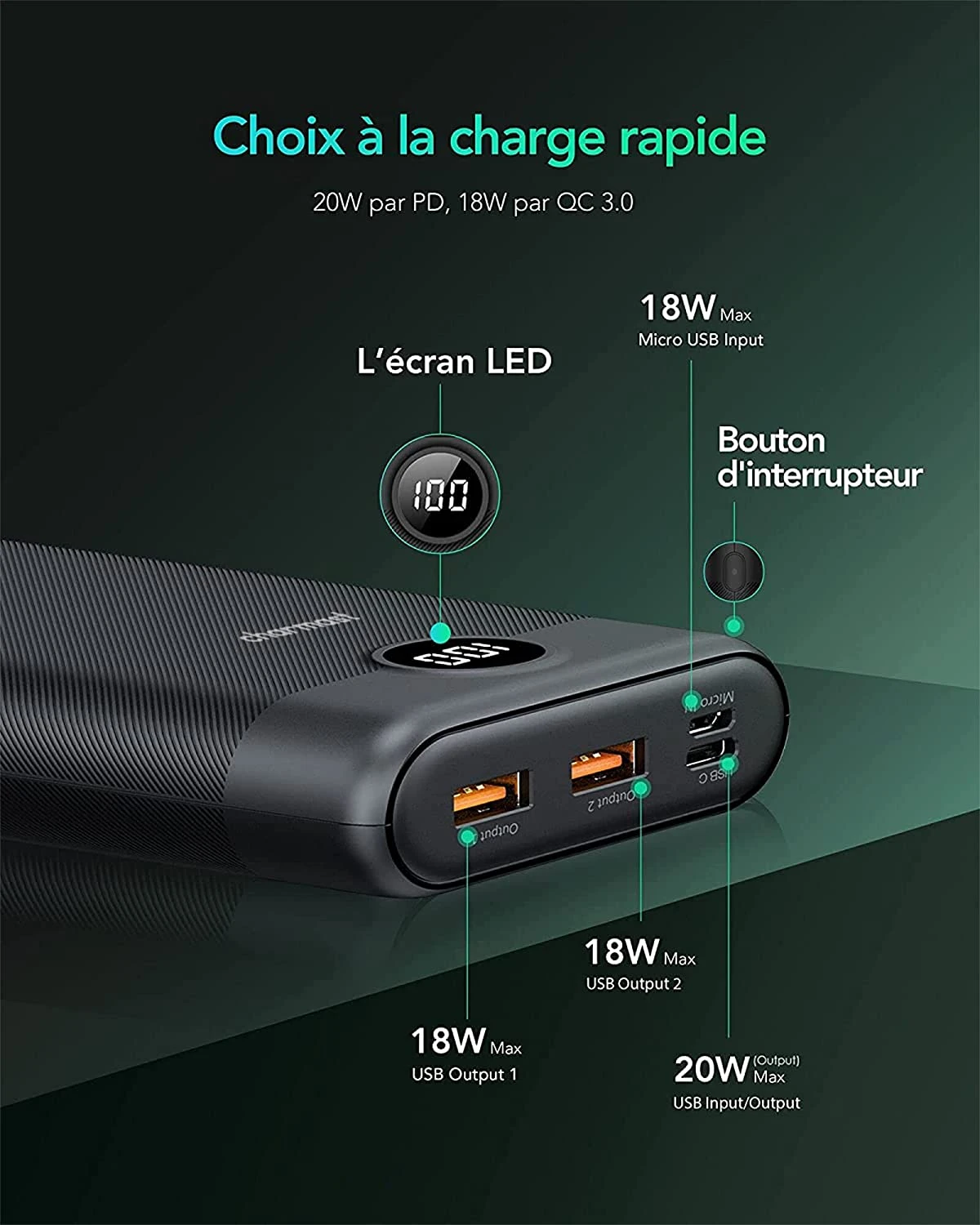 Batterie Portable Charmast 30000 MAh 6 Batterie Portable Charmast 30000 MAh – Image 4