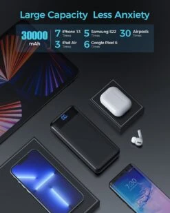 Batterie Portable Rapide 30000 MAh -Monde Electronique Batterie portable Rapide 30000 mAh grande capacite