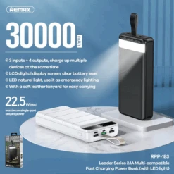 Batterie Portable Remax De 30000 MAh -Monde Electronique Batterie portable Remax de 30 000 mAh grande capacite 1