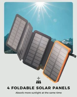 Batterie Solaire Randonnée Portable -Monde Electronique Batterie portable Solaire Brencil 4 panneaux plusieurs
