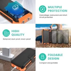 Batterie Portable Énergie Solaire 13 Batterie Portable Énergie Solaire -Monde Electronique Batterie portable Solaire Goodaaa multiple protection