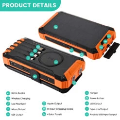 Batterie Portable Énergie Solaire 14 Batterie Portable Énergie Solaire -Monde Electronique Batterie portable Solaire Goodaaa ports de sorties