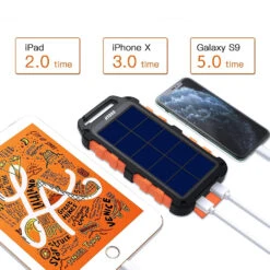 Batterie Portable Solaire Ryoko -Monde Electronique Batterie portable Solaire Ryoko 20000mAh