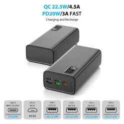 Batterie Portable De 50000 MAh Toospon -Monde Electronique Batterie portable de 50 000 mAh Toospon ports usb