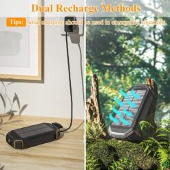 Batterie Chargeur Solaire 26800 MAh -Monde Electronique Batterie solaire 36000mAh Leo Way deux modes de charge