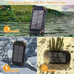 Batterie Chargeur Solaire 26800 MAh -Monde Electronique Batterie solaire 36000mAh Leo Way soleil