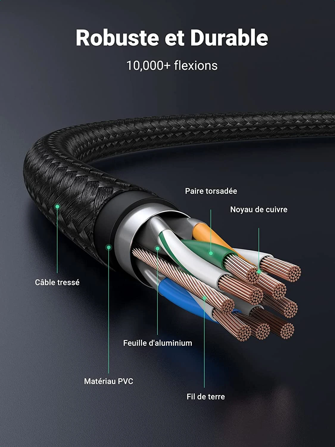 Câble Micro-USB 3.0 En Nylon Tressé 9 Câble Micro-USB 3.0 En Nylon Tressé – Image 7