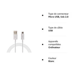 Câble Micro-USB Samsung -Monde Electronique Cable Micro USB Samsung rapide