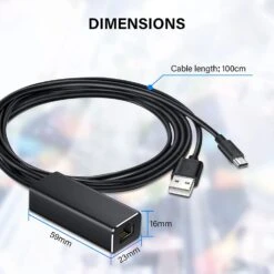 Câble Micro-USB Vers RJ45 Ethernet 100 Mbps -Monde Electronique Cable Micro USB vers RJ45 dimensions