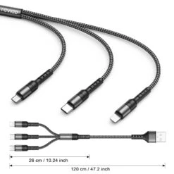 Câble USB-A Vers Multi USB 3 En 1 -Monde Electronique Cable Multi USB 3 en 1 lightning usb c micro