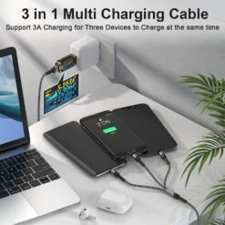 Câble USB-A Vers Multi USB 3 En 1 -Monde Electronique Cable Multi USB 3 en 1 multi charge