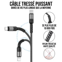 Câble USB-A Vers Multi USB 3 En 1 -Monde Electronique Cable Multi USB 3 en 1 resistant a lusure