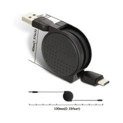 Câble Rétractable USB Type-C Vers USB 3.0 -Monde Electronique Cable Retractable USB Type C longueur de 1 metre