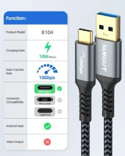 Câble USB 3.1 Type-C Pour Recharge Et Transfert -Monde Electronique Cable USB 3.1 Type C rapide