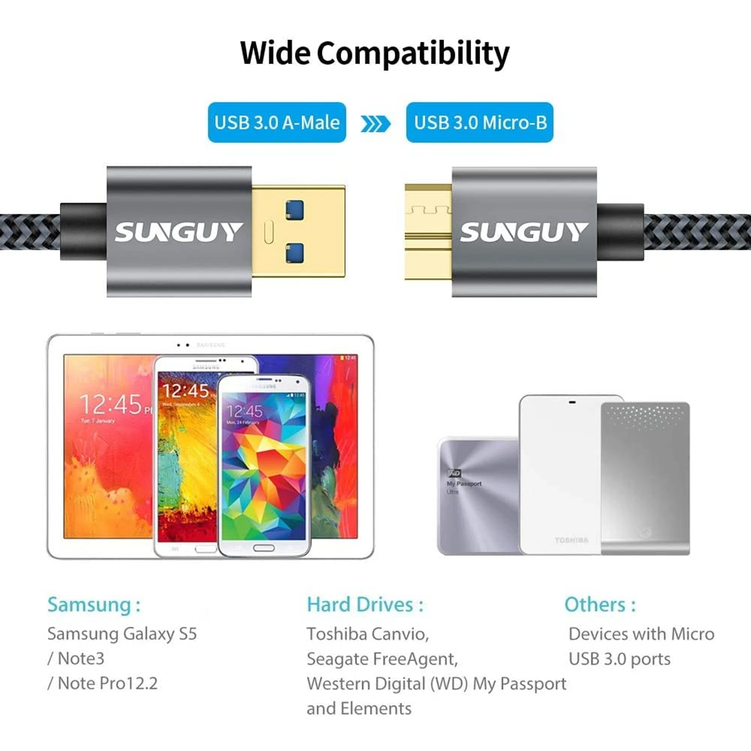 Câble USB-A 3.0 Vers Micro-B 7 Câble USB-A 3.0 Vers Micro-B – Image 5