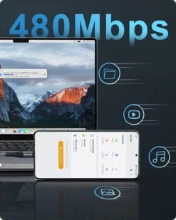 Câble USB Double Type-C Rapide -Monde Electronique Cable USB Double Type C rapide 480 mbps