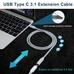 Câble USB Type-C Mâle Et Femelle -Monde Electronique Cable USB Type C Male et Femelle ordinateur portable
