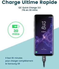Câble USB Type-C Rapide Rampow 8 Câble USB Type-C Rapide Rampow -Monde Electronique Cable USB Type C Rapide Rampow charge rapide